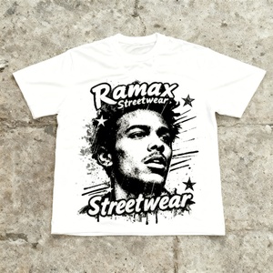Camiseta Personalizada de 220 Gramos, 100% Algodón Tejido, Estilo Vintage, Corte Cuadrado, Holgada, con Estampado Puff, Ecológica y Transpirable - Product Image 2