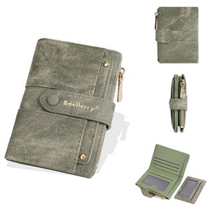 Cartera Pequeña de Lona Personalizada para Mujer, Billetera para <span class=keywords><strong>Dama</strong></span>, Porte Monnaie, Carteras Delgadas Bifold para Mujer, a la Moda - Product Image 1