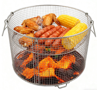 Panier de stérilisation rond en acier inoxydable SUS304/SUS316 avec poignées métalliques pour cuisine et laboratoire