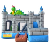 Château gonflable dinosaure pour enfants, structure de saut gonflable commerciale avec toboggan à vendre