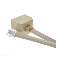 Adaptateur de couplage téléphonique RJ12 mâle vers 6P6C 2 femelles, séparateur de prise téléphonique pour ligne fixe et fax