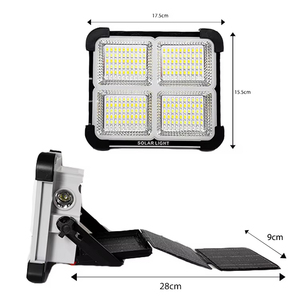 ไฟสปอร์ตไลท์ LED พลังงานแสงอาทิตย์แบบพกพา 60W ปรับความสว่างได้ 5 ระดับ วัสดุ ABS สำหรับใช้งานในสวน มาตรฐานกันน้ำ IP66 ขายดีสำหรับใช้งานกลางแจ้ง - Product Image 1