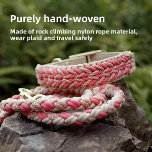 <span class=keywords><strong>Collier</strong></span> de chien PARACORD tissé à la main chaîne nouvelle <span class=keywords><strong>laisse</strong></span> de <span class=keywords><strong>collier</strong></span> pour animaux de compagnie pour chiens de taille moyenne <span class=keywords><strong>collier</strong></span> de <span class=keywords><strong>laisse</strong></span> de marche en Nylon à motif solide - Product Image 6