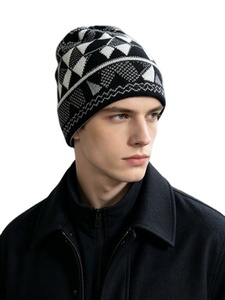 Nouveau Bonnet d'Hiver ZT de Luxe pour Femme en Laine Grise sans Bord, Broderie Main Motif à Carreaux, <span class=keywords><strong>Bonnets</strong></span> de Luxe Designer 2026 - Product Image 2