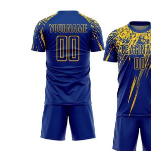 ชุดเสื้อฟุตบอลพรีเมียม แขนสั้น ระบายอากาศ แห้งเร็ว สำหรับการแข่งขันและฝึกซ้อม เสื้อและกางเกงขาสั้น สำหรับผู้ชายและเยาวชน - Product Image 3