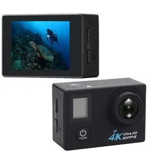 निविड़ अंधकार 4K अल्ट्रा HD खेल कार्रवाई कैमरा सहायक उपकरण किट दोहरी स्क्रीन पेशेवर वीडियो कैमरा के साथ ड्राइवर खेल कैमरा रिमोट