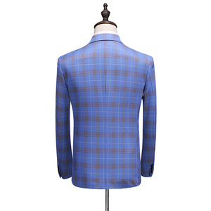 MS016 Costumes <span class=keywords><strong>Homme</strong></span> à <span class=keywords><strong>Carreaux</strong></span> Revers Cranté Un Bouton Formel Mariage Affaires Smokings <span class=keywords><strong>Ensemble</strong></span> <span class=keywords><strong>Costume</strong></span> <span class=keywords><strong>Homme</strong></span> 2 Pièces Veste Gilet Pantalon - Product Image 6