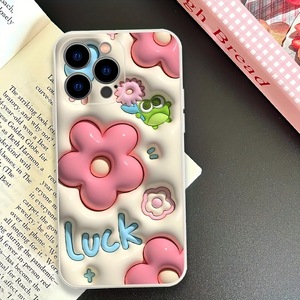 Coque de téléphone portable à bord droit avec impression florale rose au design créatif pour <span class=keywords><strong>iPhone</strong></span> X Xr Xs 11 12 13 <span class=keywords><strong>14</strong></span> 15 16 17 Pro Max - Product Image 3