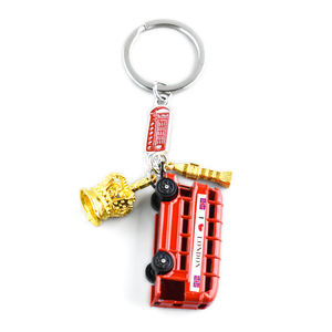 Nuevo diseño hermoso llavero con forma de coche de metal de Londres con regalo promocional llavero de metal de recuerdo - Product Image 5