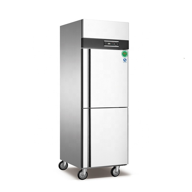 Commercial Kitchen Fridge 500L Deep Freezer with French Double Doors Stainless Steel Static Air Cooling Commercial Refrigerator