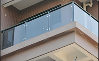 Système de balustrade en verre sans cadre moderne, profilé en U en aluminium et acier, quincaillerie de balustrade, clôture en verre de sécurité intérieure facile à installer pour appartement 1