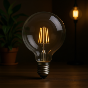 Lampadina LED Globo 8W, Illuminazione Ambientale Regolabile, Base E26, Vetro Trasparente Stile Filamento - Product Image 3