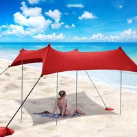 Tente de plage en Lycra, abri solaire avec sacs de sable 300x300cm pour le camping, la pêche, la randonnée, le jardin, la plage, le parc, l'été