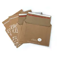 Enveloppes de livraison en carton marron, Logo personnalisé imprimé, emballage Kraft rigide, 50 pièces