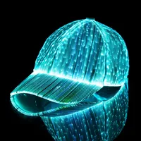 Cappello da Pescatore in Finta Pelle con LED a Fibra Ottica, Luminoso e Cambiacolore, per Discoteca, Bar, Hiphop, Feste e Spettacoli
