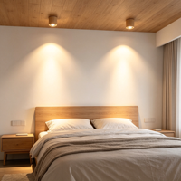 CANMEIJIA Spot LED encastré 7W GU10, angle réglable, plafonnier, grain de bois, 3 couleurs, pour salon, chambre à coucher