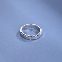 PT950 platine hommes/femmes bagues fines à la mode miroir Surface CNC bague rotative conception or/argent/laiton plaqué or anneaux