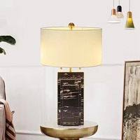 ENSEMBLE nouvelle lampe de table en marbre chinois Design moderne salon étude chambre hôtel lampe de chevet