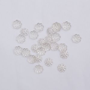 Flower Shape <b>Metal</b> Jewelry Findings 18K Gold And Silver Plated For <b>Bracelet</b> Making Eight Petaled Spacer Components - Product Image 1