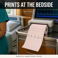Rouleau de papier ECG de qualité médicale personnalisé avec grille rouge, papier thermique à longue conservation pour la cardiologie hospitalière