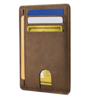 Dompet Pria Tipis Kantong Depan Anti RFID Kulit Sintetis Tempat Kartu Kredit Vintage Dompet Pendek Nilon Custom Minimalis Harga Terjangkau