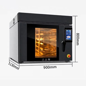 Four rotatif électrique à gaz commercial 220v, four rotatif en acier inoxydable avec porte en verre, four à air chaud circulant pour hôtel - Product Image 1