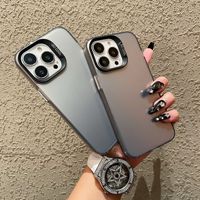 Coque Luxueuse Effet Aurore Mat Translucide pour iPhone 11 12 13 14 15 Plus Pro Max XR XS X, Bumper Rigide Antichoc