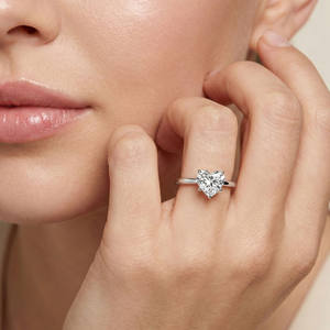 Superbe Bague Solitaire Cœur Classique avec Diamant de Laboratoire et Halo, 1,5 Carat, Certifiée IGI, en Argent Sterling 925, pour Mariage, Fête, Anniversaire - Product Image 6