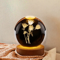 Boule de cristal 3D lumineuse LED avec motif Jésus Crucifix et Ange, Décoration chrétienne catholique de Pâques pour chambre à coucher, style moderne