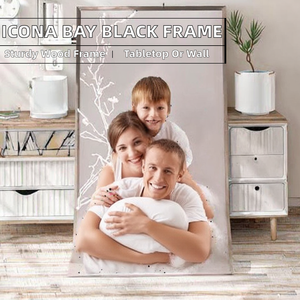 Icona Bay Black Durable UV Printed Photo <strong>Frame</strong> 20 X 25 cm Removable Mat <strong>13x18</strong> cm Modern Style Composite Wood Tabletop Wall Mount - Product Image 2