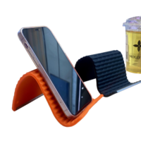 Support de tablette mobile pliable en silicone à fixation flexible, antidérapant, design créatif, angle réglable, personnalisable pour bureau et lit