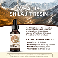Huile de gouttes de Shilajit liquide biologique pur de marque privée, gouttes de Shilajit avec 85 oligo-éléments et acide fulvique