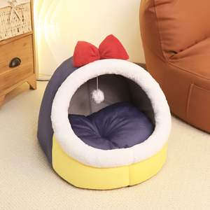 Vente en gros chenil pour petit <span class=keywords><strong>chien</strong></span> chenil d'hiver semi-fermé toutes saisons coussin chaud épais respirant confortable motif solide - Product Image 6
