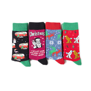 Chaussettes Jacquard Colorées et Festives pour Hommes, en Coton Peigné Doux et Confortable, Motif <span class=keywords><strong>Fantaisie</strong></span> pour les Fêtes de Noël - Product Image 6