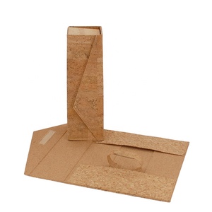 Custom Folding Wine Box Wooden Natural foldable Cork Gift Box for Wine