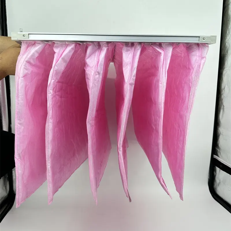 Filtro médio f7 rosa média eficiência bolso saco filtro químico para oficina livre de poeira