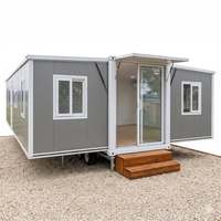 Maison conteneur extensible de 30 pieds, design évolutif, 2 chambres, maison préfabriquée pour bureau de chantier, camping ou hébergement