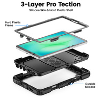 Étui en silicone antichute et antichoc pour tablette Samsung Galaxy Tab A9/A11 8,7 pouces avec béquille pliable
