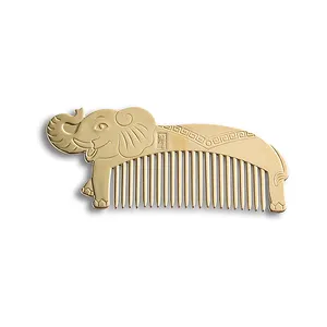 High Quality Classic Luxury Customized Logo Metal Hair Brush Brass Personalized Hair Comb