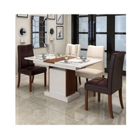 Mobilier moderne en bois de luxe avec plateau en marbre set de table 6 chaises table et chaises salle à manger