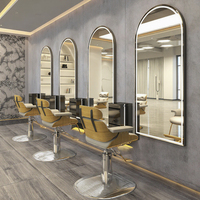 Miroir de coiffure professionnel grand format moderne à LED, simple face, à intensité variable, mural, pour salon de coiffure, miroir de vanité M