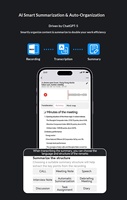 NEWYES Grabadora de Voz Inteligente con IA de 64 GB, con Transcripción MP3, Traducción y Mapa Mental para Reuniones y Conferencias, Aleación de Aluminio