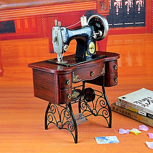 미니 빈티지 락워크 레트로 재봉틀 모델 금속 공예 어린이 장난감 레트로 생일 선물 홈 데코 - Product Image 3