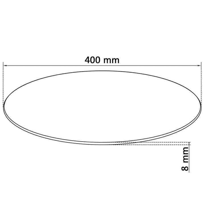 VidaXL W2B Durable Round Outdoor Table 15.7 Inch Transparent Tempered Glass Top Durable and Stylish