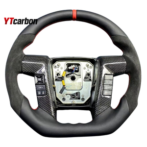 YTcarbon for F150 <strong>SVT</strong> <strong>Lightning</strong> 09-14 Auto Parts Car Interior Accessories Racing Style Custom Leather Italy Suede Steering Wheel - Product Image 1