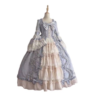 Abito Medievale Vintage da <span class=keywords><strong>Donna</strong></span>, Vestito Gotico Lolita a Maniche Lunghe, Abito Lolita Classico Dolce <span class=keywords><strong>e</strong></span> Carino con Volant, Costume per Cosplay - Product Image 1