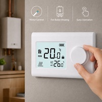 Thermostat mural filaire pour chaudière à gaz, régulateur de température de chauffage, flexible, pour salon, certifié CE RoHS, PC+ABS