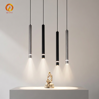 Lampe suspendue LED rétractable à tube long pour îlot de cuisine, salle à manger, boutique, comptoir de bar, décoration, tube cylindrique, bureau