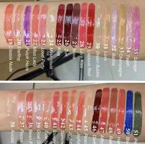 Hot Selling 30 Kleuren Gratis Shimmer Vloeibare Lipgloss Private Label Custom Logo Shiny Glitter Clear Lipgloss