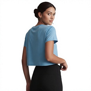 Women Loose Fit Crop Tee Premium Cotton Casual Street Style Fashion Wear for Summer Collection - Product Image 3